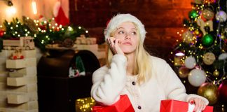 Lonely at Christmas stock photo