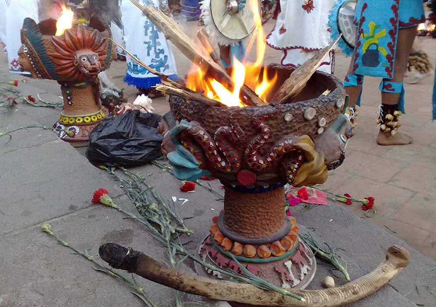 Indigenous ritual in Mexico involved in burning the tree resin copal.