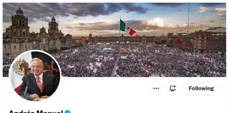 A screenshot of President López Obrador's Twitter profile.