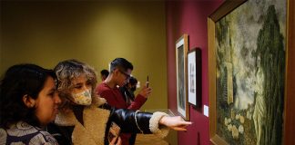 Visitors at a recent exhibition of works by Mexican painter Remedios Varo, at the Mexico City Museum of Modern Art, part of the National Institute of Fine Arts and Literature (INBAL).