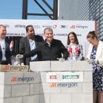 Mergon CEO Pat Beirne (far left) and Coahuila Governor Miguel Riquelme (center) along with other company and state officials at the Mergon inaugeration.
