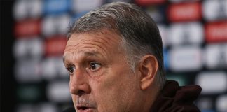 Gerardo "Tata" Martino, former head coach of the Mexican national team, speaks at a 2019 press conference.