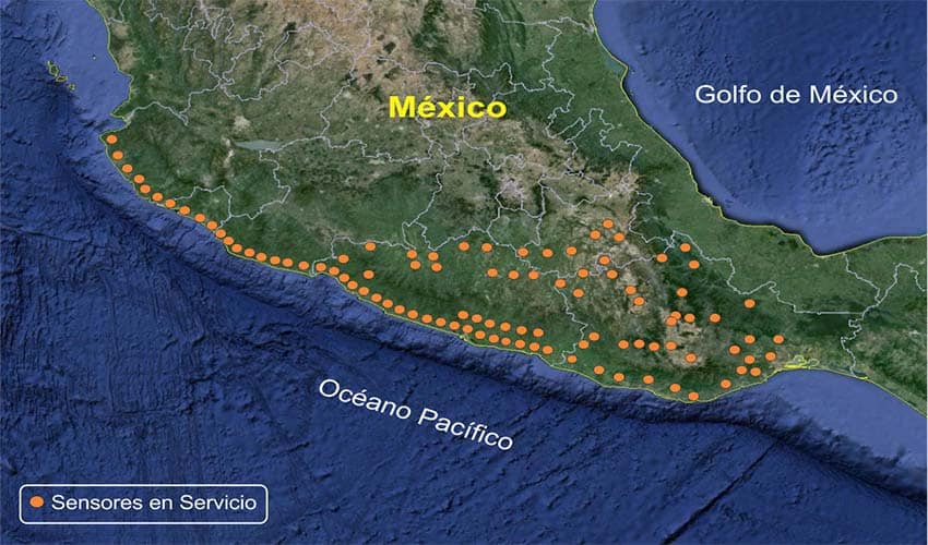 SASMEX map of coverage