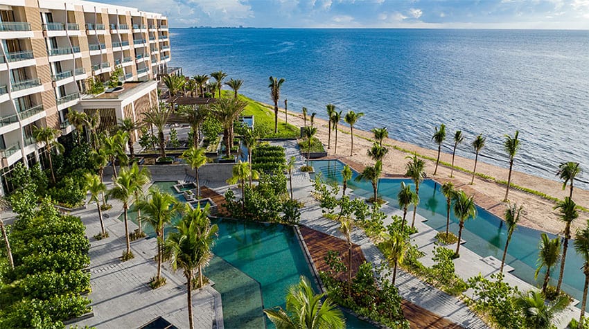 The new Waldorf Astoria resort in Cancún, Quintana Roo.