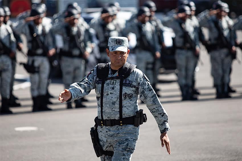 General Leonel Alcaraz Alarcón at his swearing-in ceremony as state coordinator of the National Guard in Zacatecas.