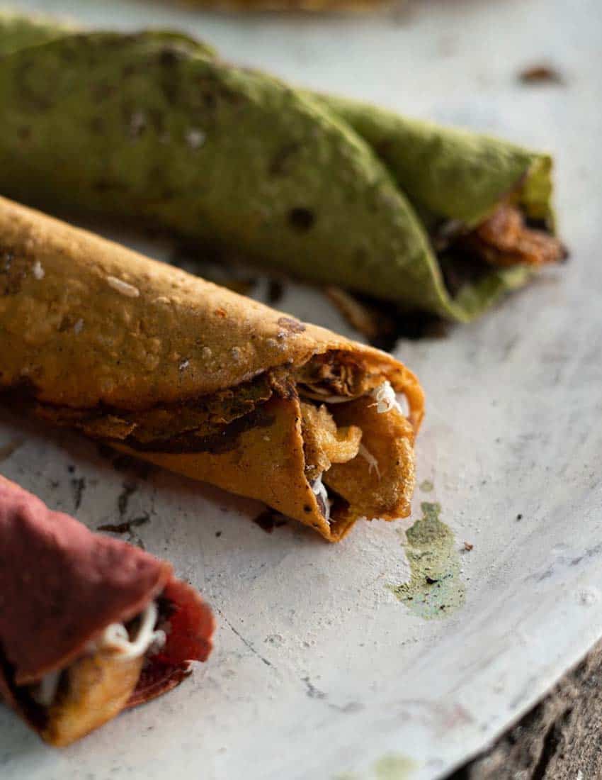 Tacos Dorados from Criollito restaurant near Oaxaca City