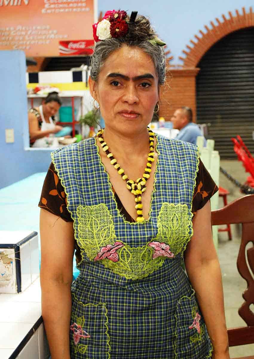 Beatriz Vásquez Gómez who runs a food stand at the Ocotlan market in Oaxaca City