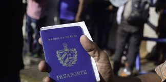 Man with Cuban passport in Tapachula, CHiapas.