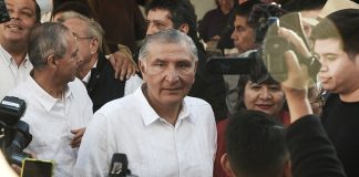 Mexico's Interior Minister Adan Augusto López at event in Sinaloa in 2023