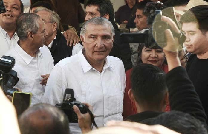 Mexico's Interior Minister Adan Augusto López at event in Sinaloa in 2023