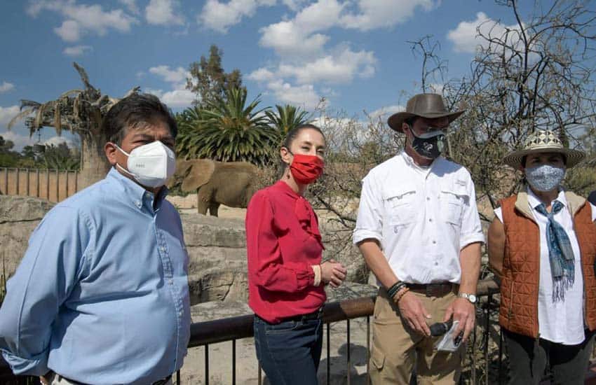 Mexico City Mayor Claudia Sheinbaum visiting San Juan Aragon zoo in Mexico City in January 2022.