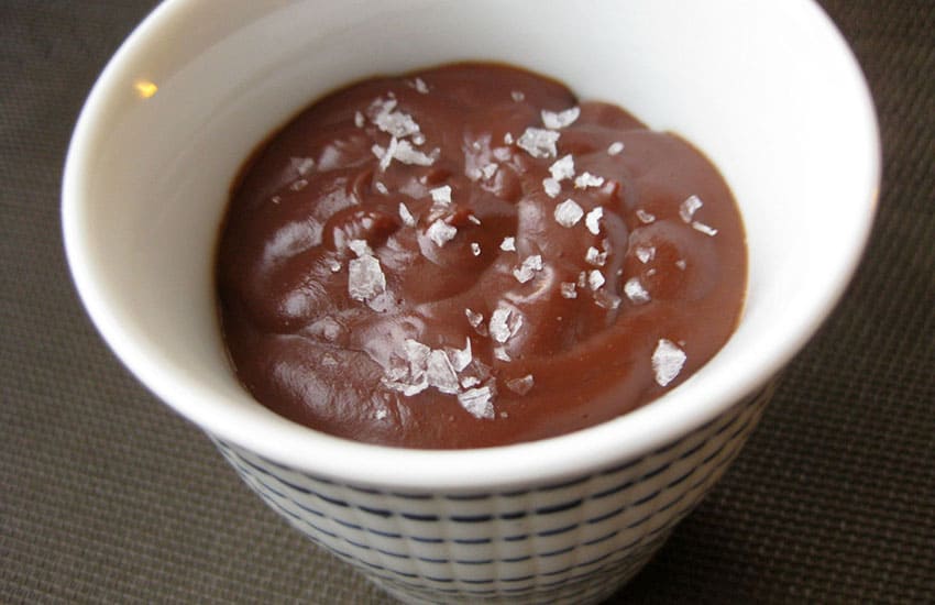 salted chocolate pudding