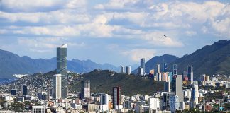 The skyline of Monterrey in Nuevo León.