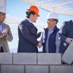 Noah Itech executives pose with Nuevo León Governor Samuel García at an event celebrating the breaking of ground for their company's first manufacturing plant in Mexico.