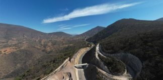An unfinished stretch of the much-anticipated highway from Oaxaca city to Puerto Escondido.