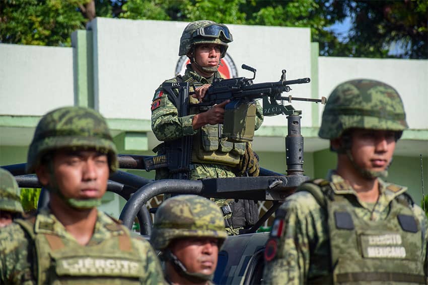 Soldiers await orders in Chiapas, where 500 Army and National Guards troops were deployed in December to maintain order in and around the city of Tapachula, a common entry point for Central and South American migrants.