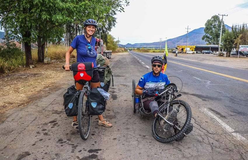 Chiara Maffina and Michiel Desmet on biking trip in Tepic, Nayarit
