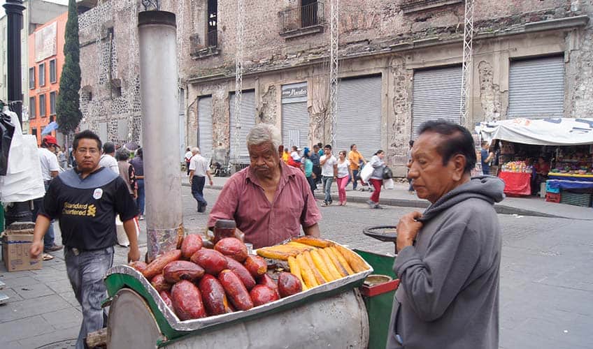 Sweet potato and yam street vendor in Mexico