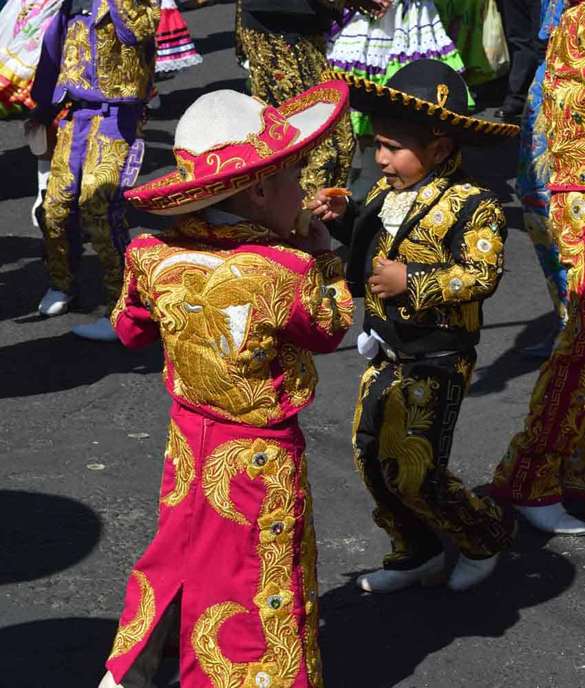 Children at Carnival celebrations in Santa Marta Acatitlán neighborhood of Mexico City