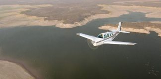 Plane flying over Mexican airspace