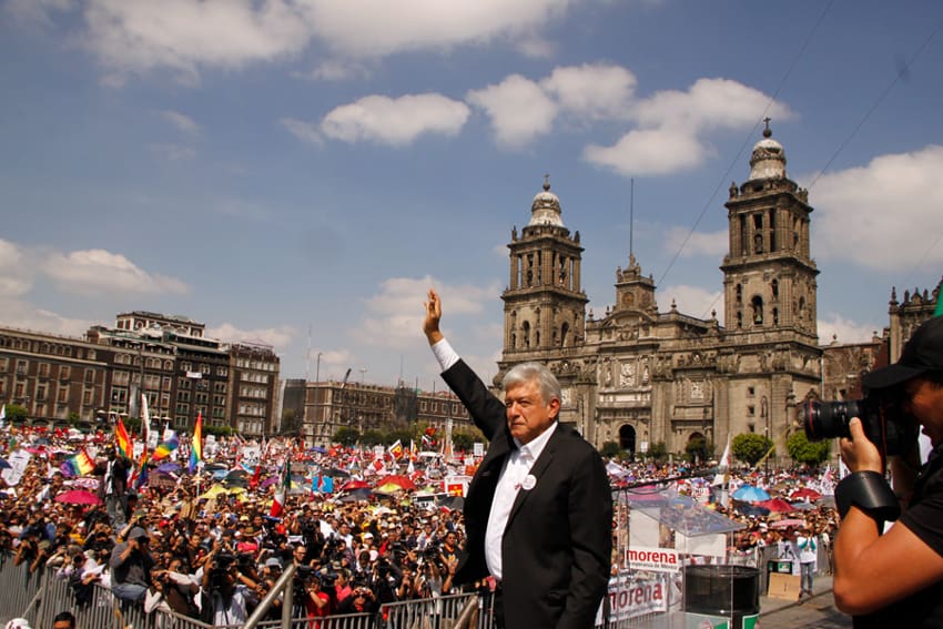 AMLO in 2013 protest