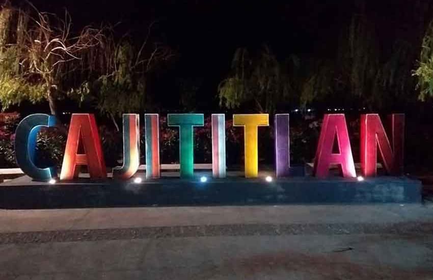 City name made in letters covered in horsehair