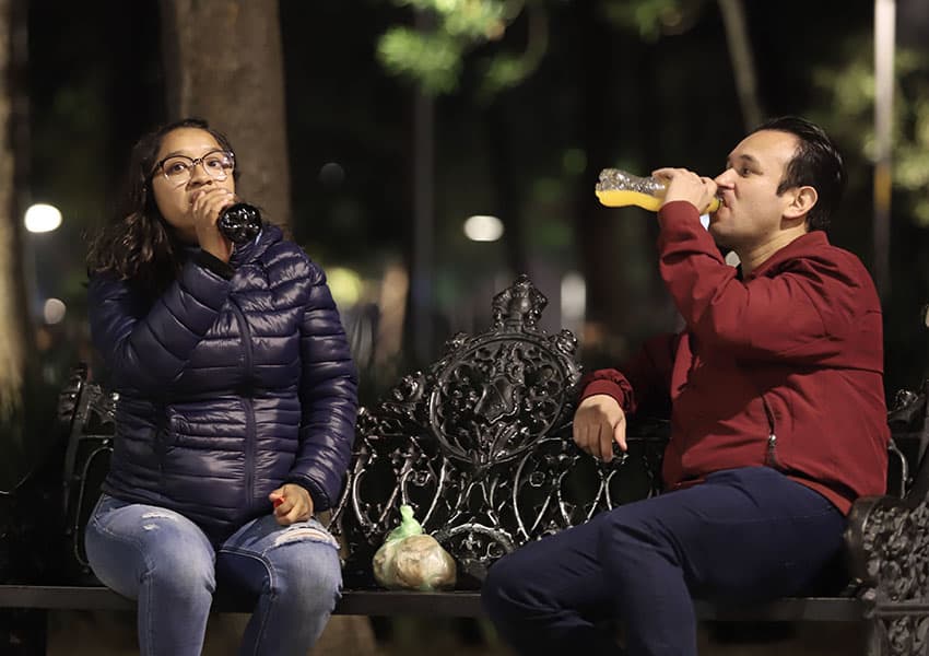 Mexicans in Alameda Park in Mexico City