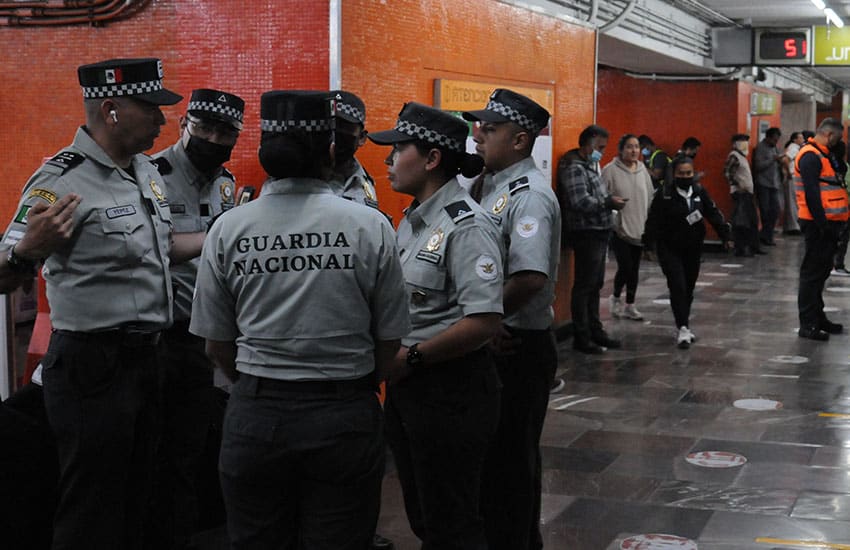 National Guard patrolling Mexico City's Metro