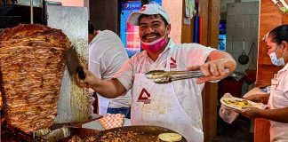 Street food taco stand in Zihuatanejo, Mexico