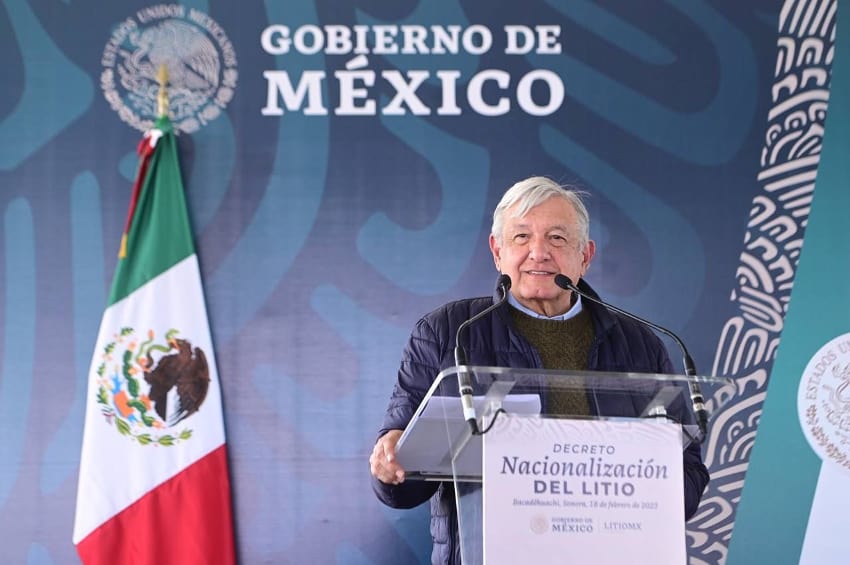 AMLO at Sonora press conference on lithium