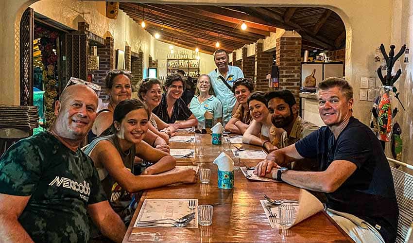 Visitors on a food tour of Zihuatanejo with Zanca Travelers