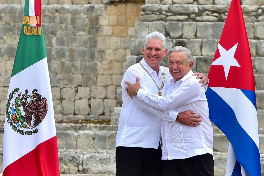 Miguel Díaz-Canel and Andrés Manuel López Obrador