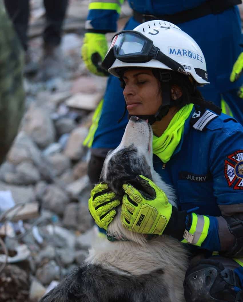 Mexican rescue worker in Turkey