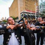 Mariachas celebrating Guadalajara's founding anniversary.