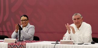 Mexico's Security Minister Rosa Icela Rodriguez and Interior Minister Adan Augusto Lopez