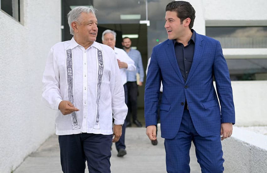 President López Obrador, left, and Nuevo León Gov. Samuel García, right.
