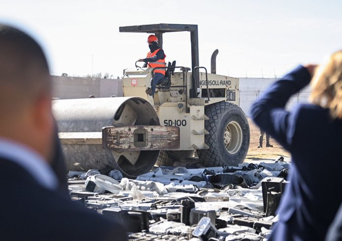 Destruction of thousands of pieces of contraband found in Cereso No. 3 prison in Juarez, Mexico