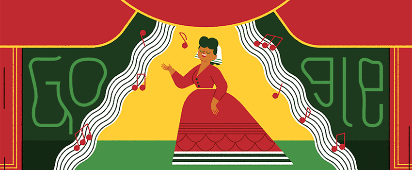 Google Doodle of Mexican soprano Angela Peralta