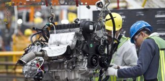 Employees at a Ford Motor Company factory in Chihuahua