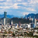 Skyline of the city of Monterrey featuring many of its iconic buildings