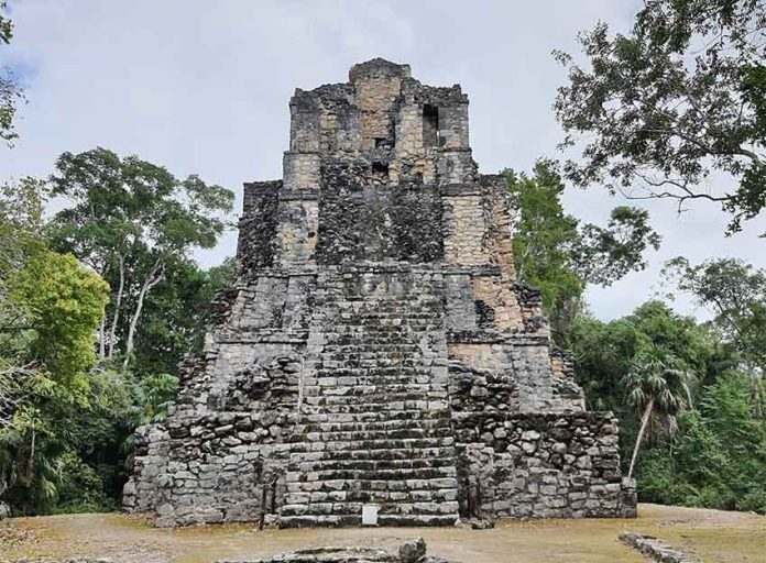 The Castle structure at the ancient Maya ruins of Muyil