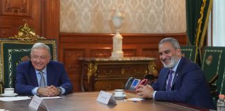 Mexico President Lopez Obrador and OPEC leader Haitham Al Ghais