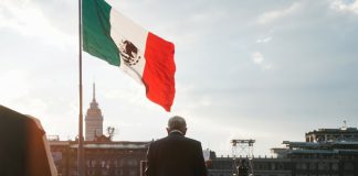 President Andrés Manuel López Obrador in the Zócalo