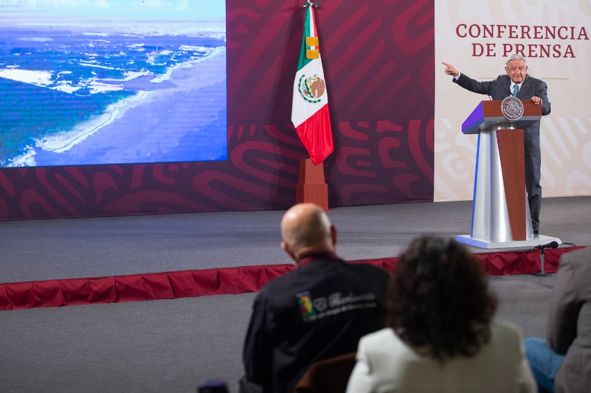 AMLO at the morning press conference on Thursday