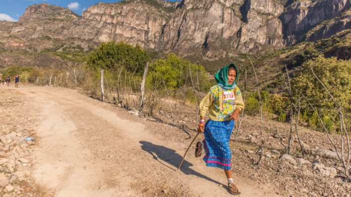 A Tarahuma runner in the Caballo Blanco ultramarathon