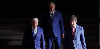 Joe Biden, Andrés Manuel López Obrador and Justin Trudeau at the North American Leaders' Summit