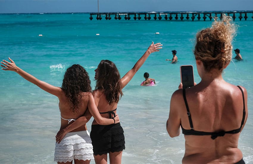 Tourists in Punta Cancun