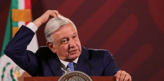 López Obrador at a press conference