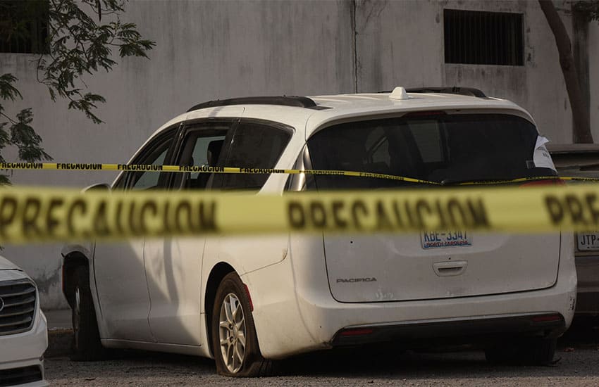 Furgoneta de cuatro estadounidenses que fueron secuestrados en Matamoros.