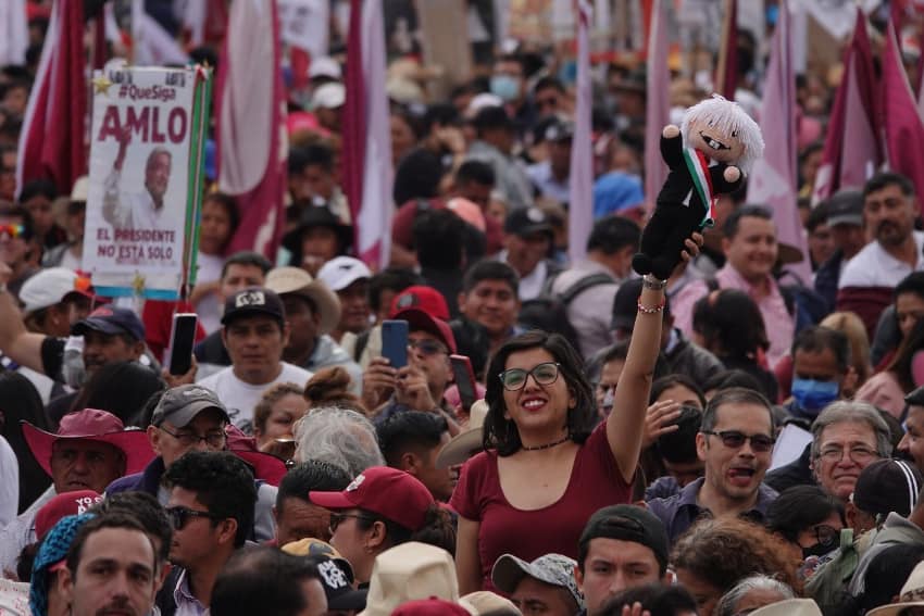 Crowd at rally in Mexico City on March 18